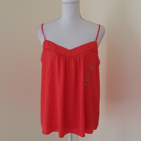 NWT! JESSICA SIMPSON Poppy Red Tank Size L Top - Picture 1 of 8